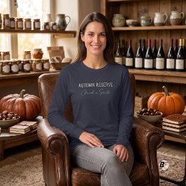 Camiseta Reserva de Otoño Tipografía Minimalista Azul Marin
