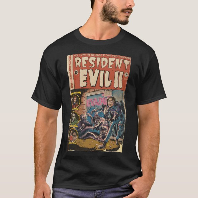 Camiseta Resident Evil 2 fan art Comic book cover boy frien (Anverso)