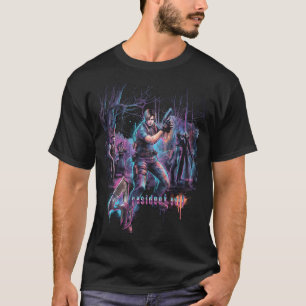 Camiseta Resident Evil 4 Leon s Kennedy Zombie Retro Box Ar
