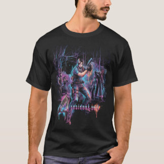 Camiseta Resident Evil 4 Leon s Kennedy Zombie Retro Box Ar