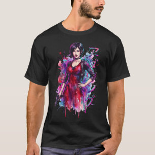 Camiseta Resident Evil Ada Wong Vaporwave Retro Sintwave