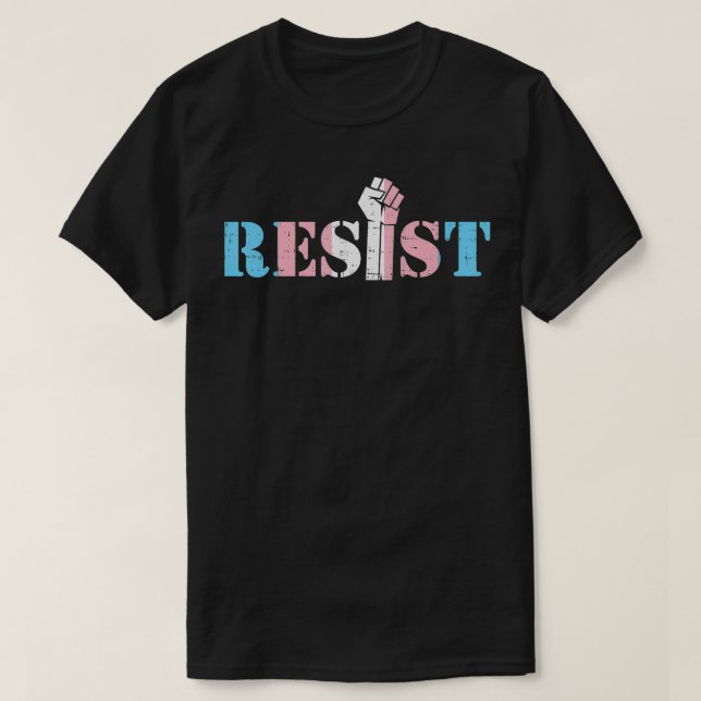 Camiseta Resist Fist Transgender Transseual Trans Rights Pr (Diseño del anverso)