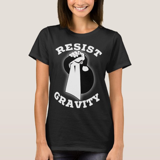Camiseta Resist Gravity Motivational  Kettlebell press work (Anverso)