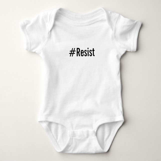 Camiseta #Resist (resiste), texto negro negrita sobre blanc (Anverso)