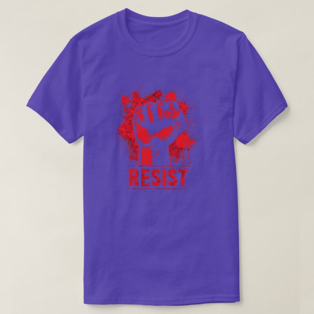 Camiseta Resista a la protesta de puño rojo (Diseño del anverso)