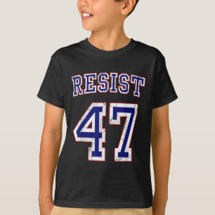 Camiseta Resista a Trump 47 gráfico con problemas retro