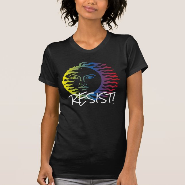 Camiseta "Resista" con este Sun colorido (Anverso)