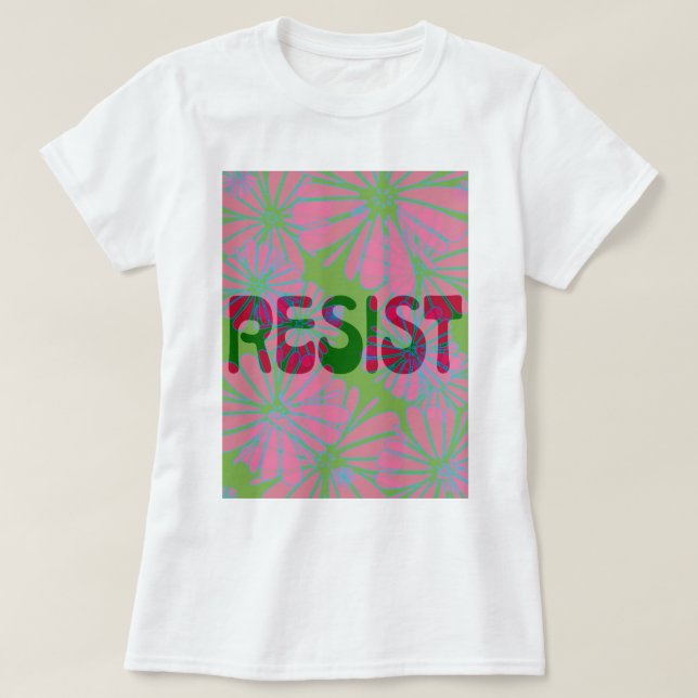 Camiseta Resista de energía de flor rosa (Diseño del anverso)