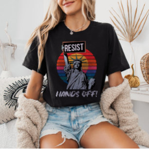 Camiseta RESISTIR A MANOS DE LA Estatua de la Libertad Polí