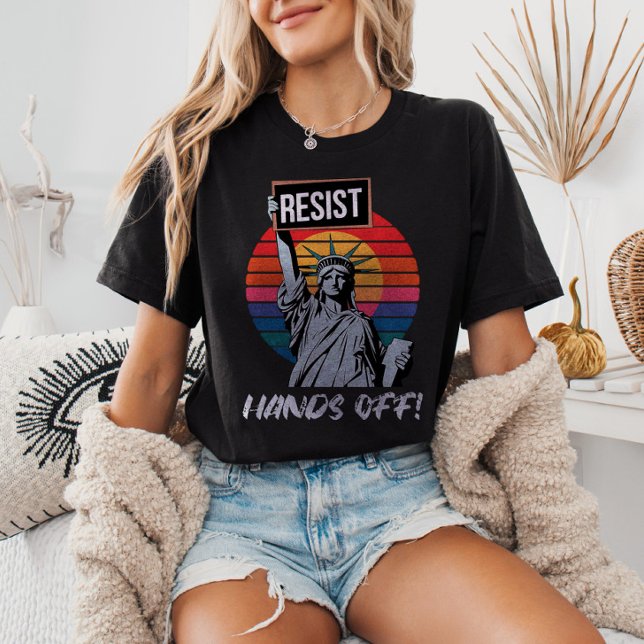 Camiseta RESISTIR A MANOS DE LA Estatua de la Libertad Polí (Subido por el creador)