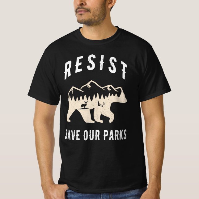 Camiseta Resistir a salvar nuestros parques Alt US National (Anverso)