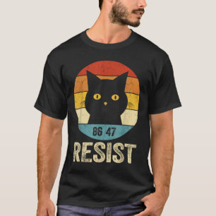 Camiseta Resistir al retro de té antiTrump resiste al gato 
