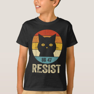 Camiseta Resistir al retro de té antiTrump resiste al gato 