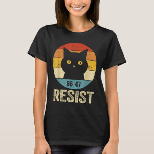 Camiseta Resistir al retro de té antiTrump resiste al gato 