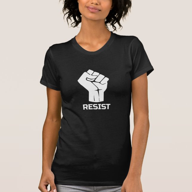 Camiseta Resistir con puño - en blanco (Anverso)