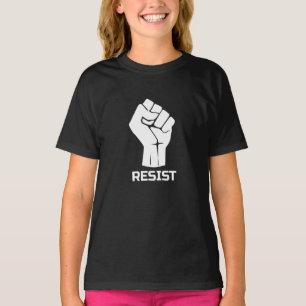 Camiseta Resistir con puño - en blanco