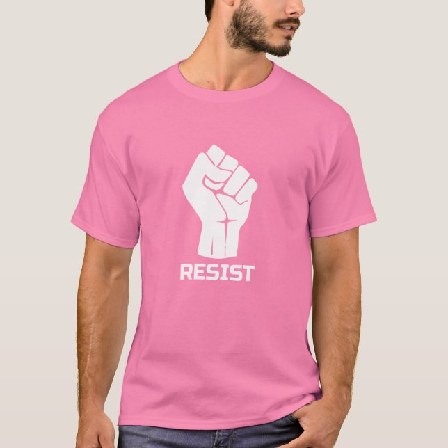 Camiseta Resistir con puño - en blanco (Anverso)