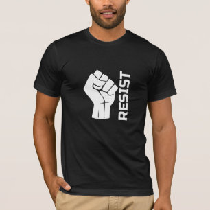 Camiseta Resistir con puño - en blanco 0002