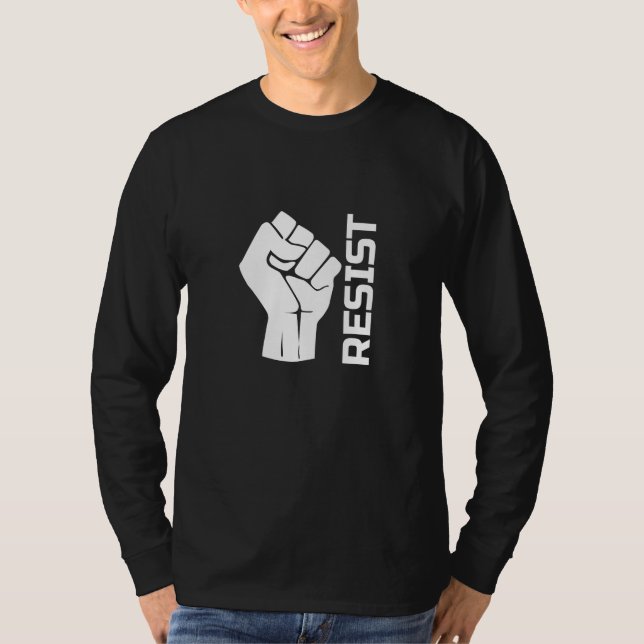 Camiseta Resistir con puño - en blanco 0002 (Anverso)
