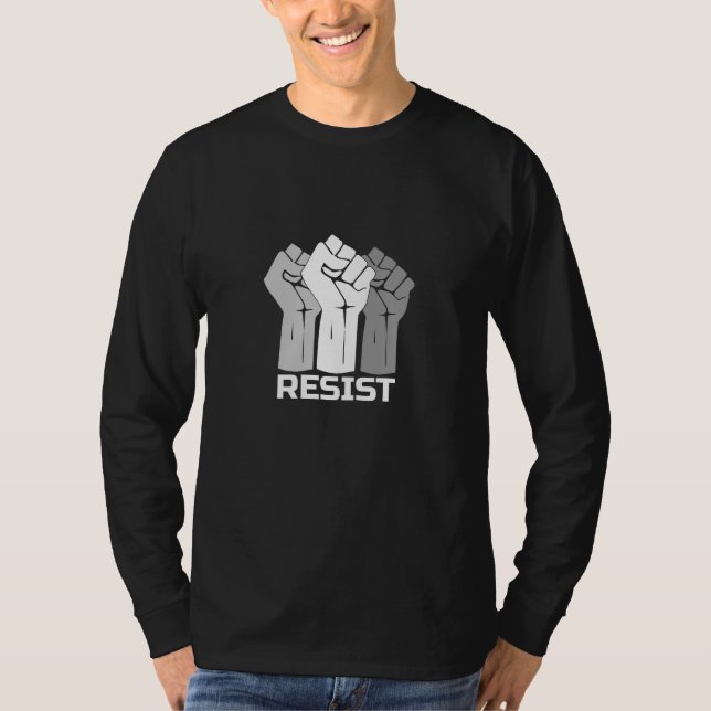 Camiseta Resistir con puño - en blanco 0003 (Anverso)