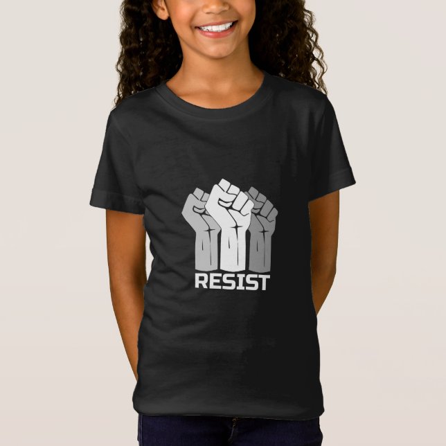 Camiseta Resistir con puño - en blanco 0003 (Anverso)