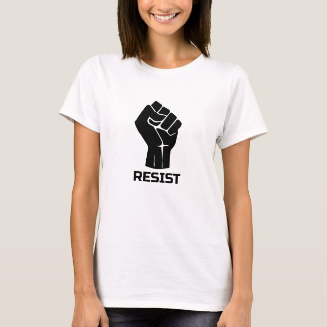 Camiseta Resistir con puño - en negro (Anverso)