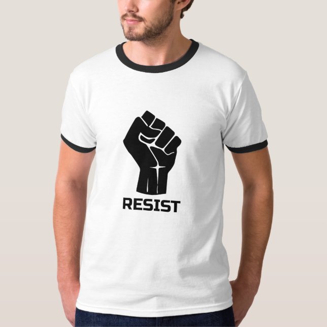 Camiseta Resistir con puño - en negro (Anverso)
