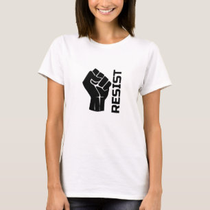 Camiseta Resistir con puño - en negro 0002