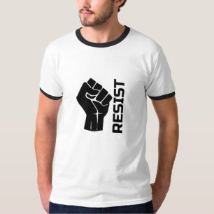 Camiseta Resistir con puño - en negro 0002
