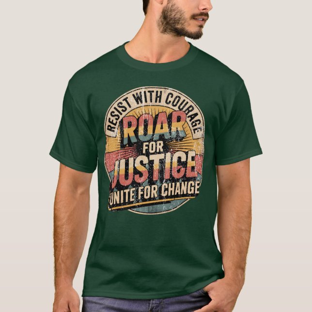 Camiseta Resistir el diseño de tipografía activista unida (Anverso)