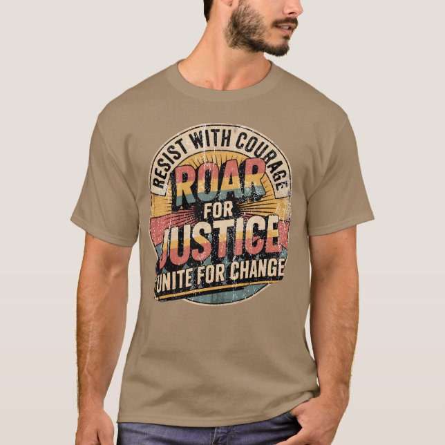 Camiseta Resistir el diseño de tipografía activista unida (Anverso)