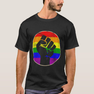 Camiseta Resistir el poder de fuerza de lgbt arcoiris lesbi