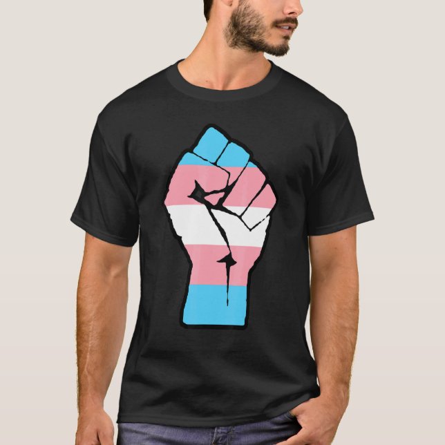 Camiseta Resistir el primer orgullo transgénero de bandera  (Anverso)