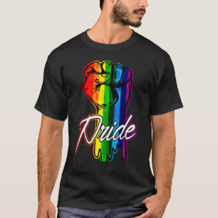 Camiseta Resistir el puño retro mano arco iris Gay Lgbt Pri