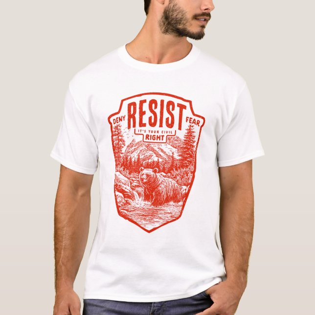 Camiseta Resistir es tu retro de oso de derechos civiles (Anverso)