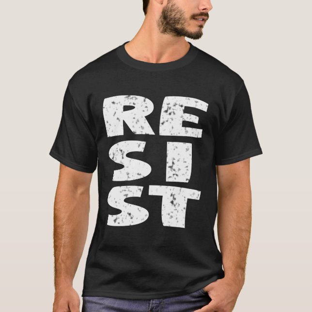 Camiseta Resistir la angustia de la fuente grande (Anverso)