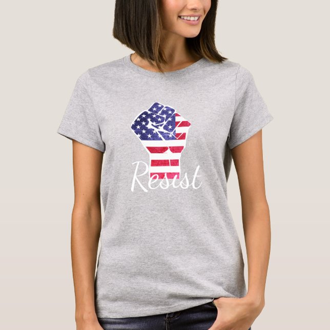 Camiseta Resistir la bandera estadounidense, el demócrata c (Anverso)