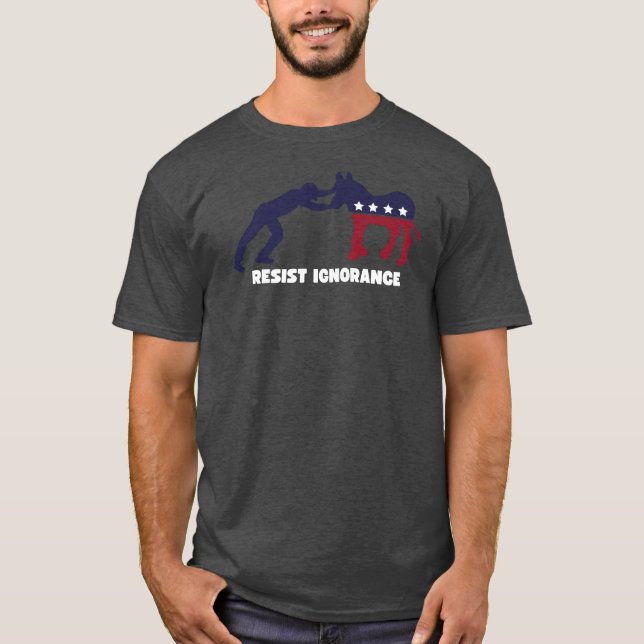 Camiseta Resistir la ignorancia demócrata | Diseño político (Anverso)