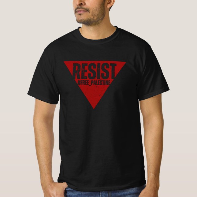 Camiseta Resistir la palabra con resistencia al triángulo r (Anverso)