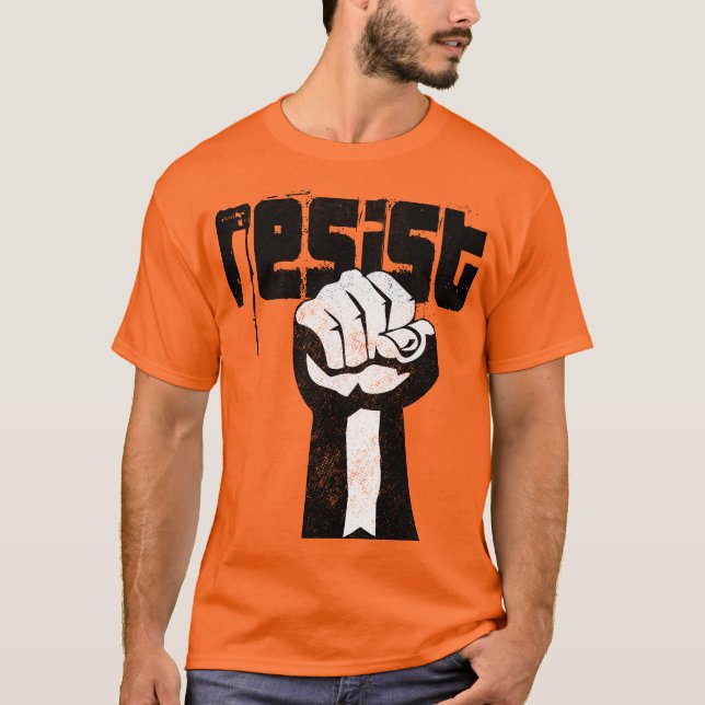 Camiseta Resistir la poderosa manifestación de protesta pol (Anverso)