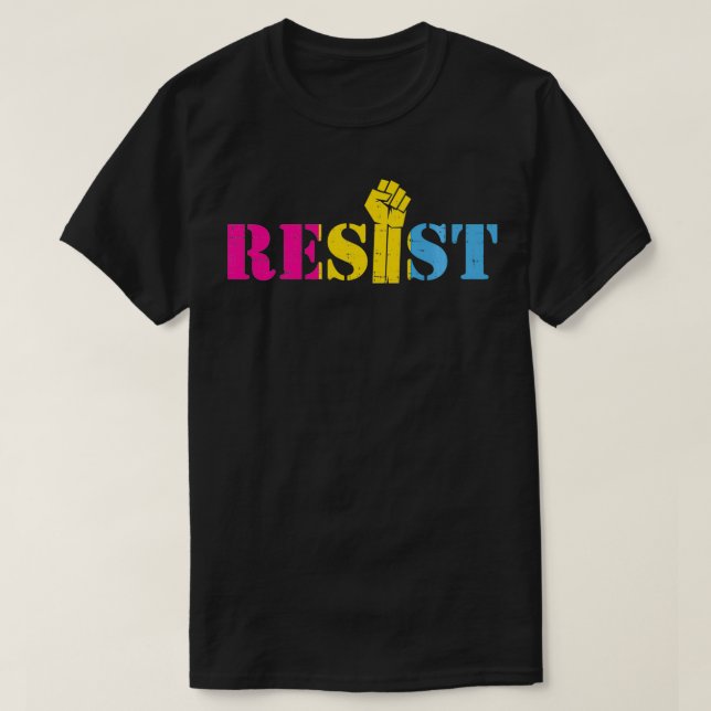 Camiseta Resistir levantado el puño del orgullo LGBTQ Bande (Diseño del anverso)