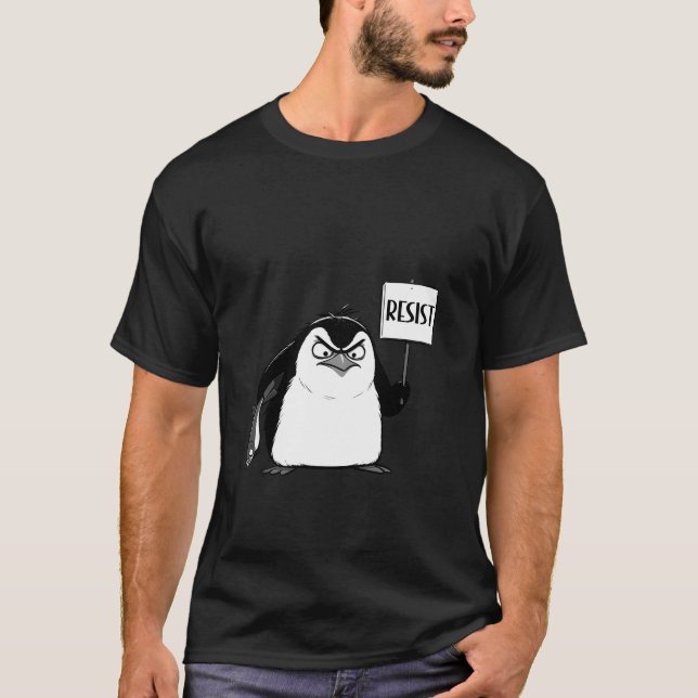 Camiseta Resistir los enojados pingüinos contra los arancel (Anverso)