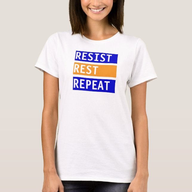 Camiseta Resistir repetición del resto (Anverso)