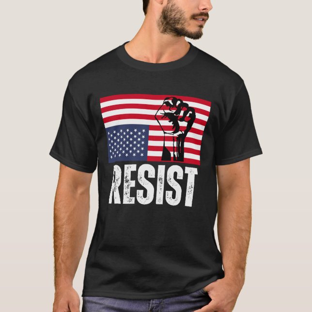 Camiseta Resistirse a la perturbación de la bandera estadou (Anverso)