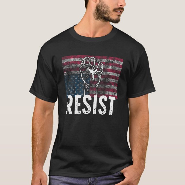 Camiseta Resistirse a la perturbación de la bandera estadou (Anverso)