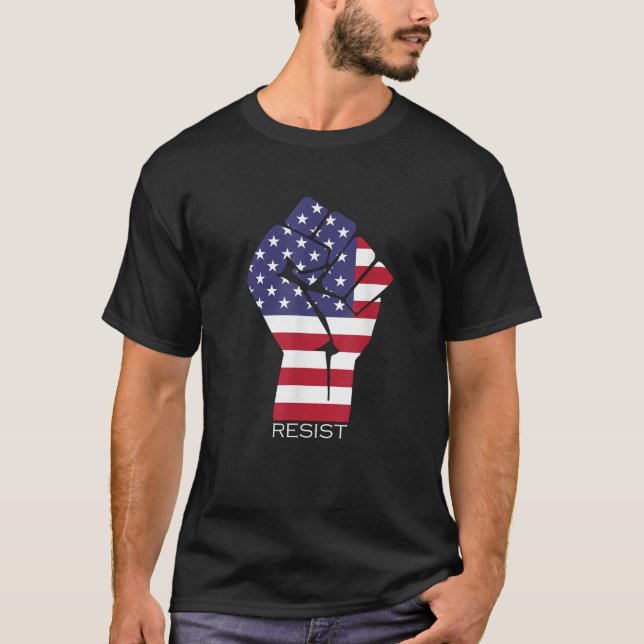 Camiseta Resistirse A La Primera Bandera Estadounidense Par (Anverso)