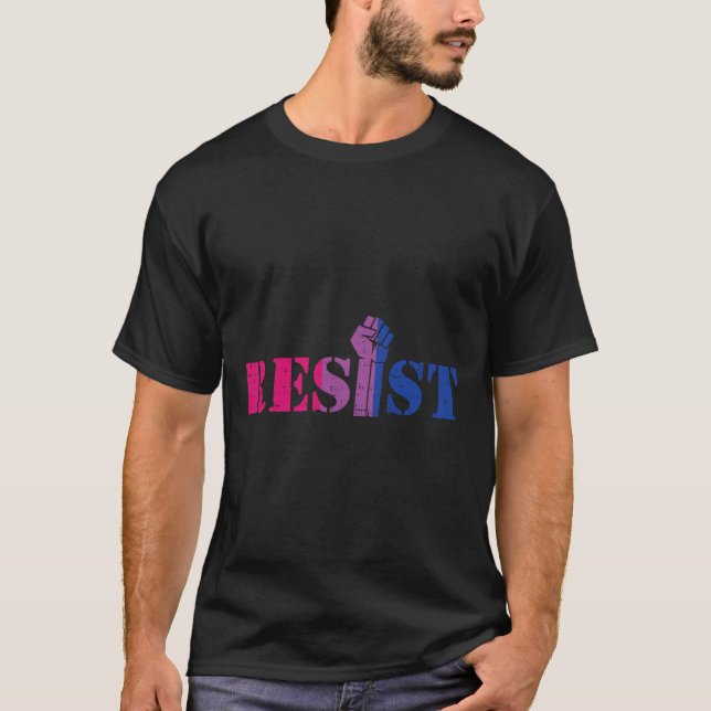 Camiseta Resistirse A La Protesta De Puño Elevada Lgbtq Pr  (Anverso)