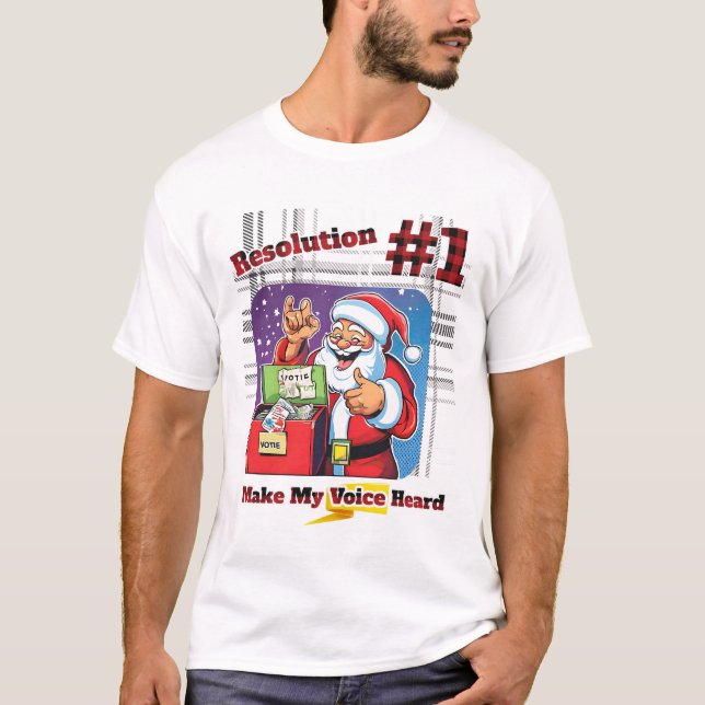 Camiseta Resolución #1: Voz de voto - Santa (Anverso)