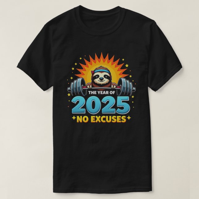 Camiseta Resolución De 2025 Difícil Gimnasio Gym Sloth (Diseño del anverso)
