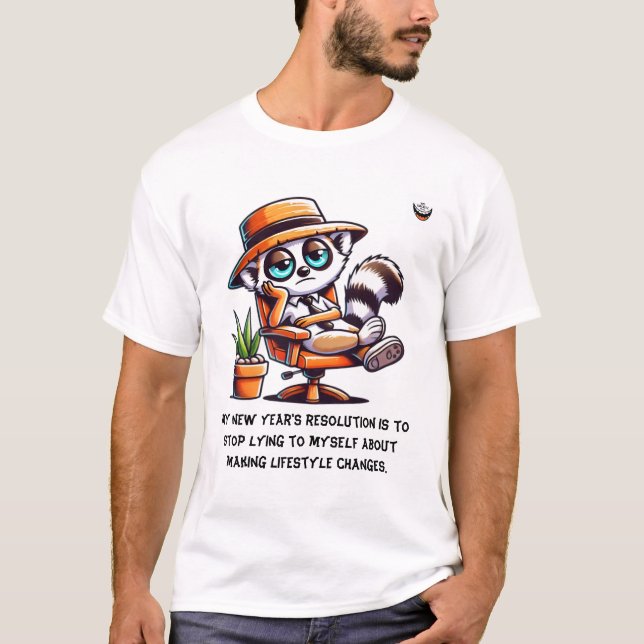 Camiseta Resolución honesta del Año Nuevo masculino (Anverso)